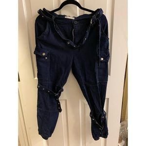 Denim dark blue cargo pants